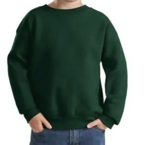 Hanes Ecosmart Crew Neck Sweatshirt Youth Large 14/16 Deep Forest Green Low Pill